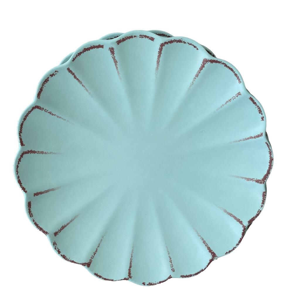 4 pc SOHO LOFT Summer Matte Green Melamine 11" Dinner Plates Indoor Outdoor NEW